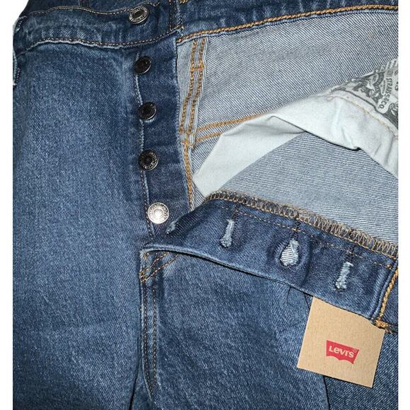 Levi's 501 Womens High Rise Frayed Raw Hem Button Fly Shorts Plus Size 20W New - Picture 4 of 6